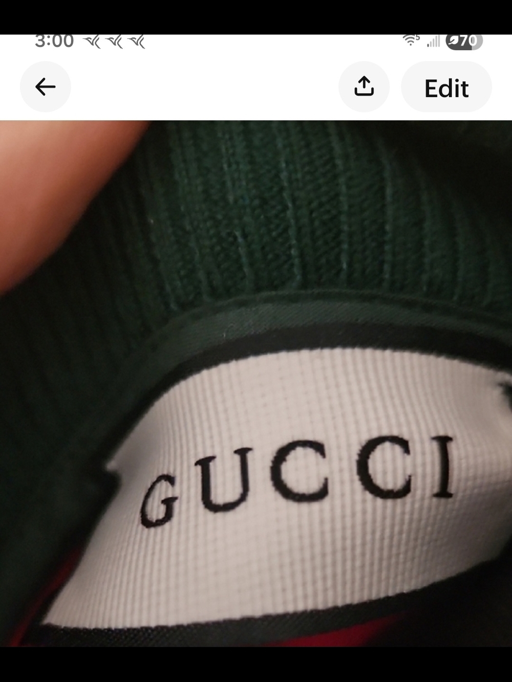 Gucci Red Floral-Embroidered Varsity Jacket with Dark Green Collar - Picture 2 of 11